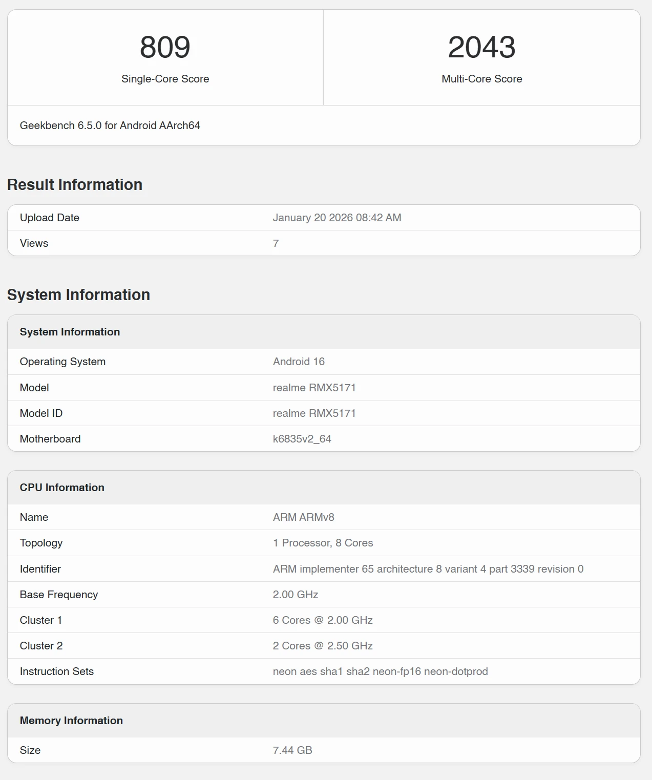 Realme 16 Geekbench Listing Confirms Key Specs and Features 1 r16bm