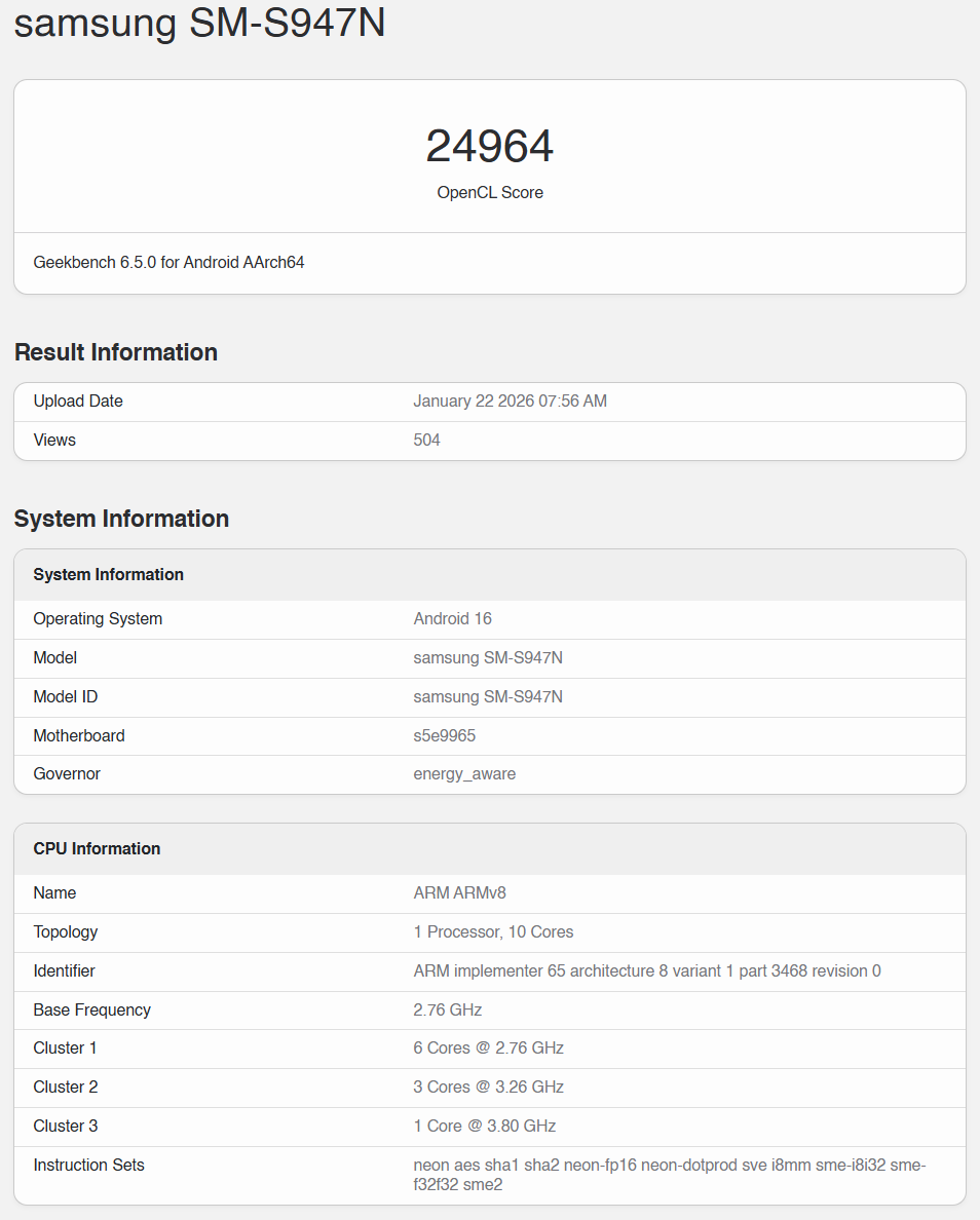 Exynos 2600’s Xclipse 960 GPU Outperforms Snapdragon X Elite in Geekbench 6 OpenCL Tests, But Vulkan Results Shift the Balance 3 s260bm