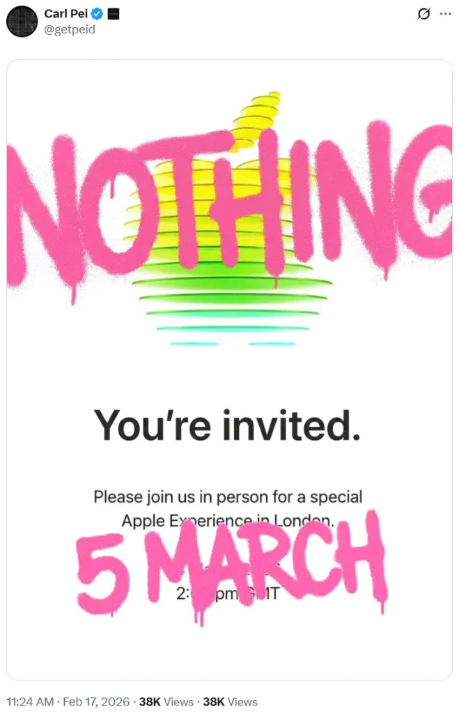 Nothing Teases Phone 4a Series Launch Just After Apple’s iPhone 17e Event 3 nothinginvite